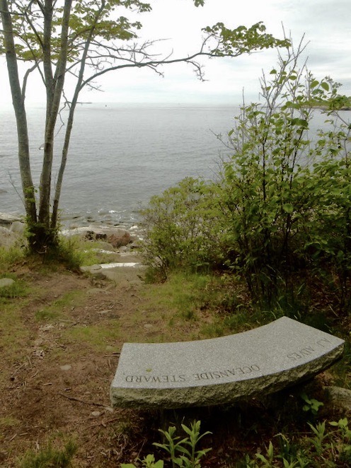 AJ Monument overlooking Casco Bay